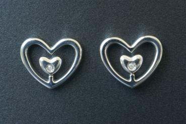 Ohrstecker Edelstahl Herzform Zirkonia