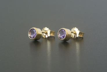 Ohrstecker Gold 585 Amethyst