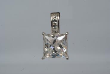 Anhänger Viereck mit Zirkonia Silber 925