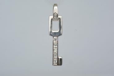 Anhänger Kleiner Schlüssel mit Zirkonia Silber 925