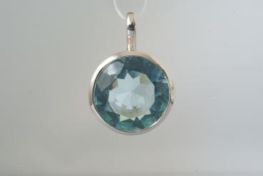 Anhänger mit Zirkonia Aquamarinblau Silber 925