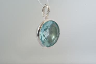 Anhänger mit Zirkonia Aquamarinblau Silber 925