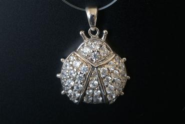 Anhänger Glückskäfer mit Zirkonia Silber 925