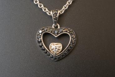 Anhänger Doppelherz mit Zirkonia Silber 925