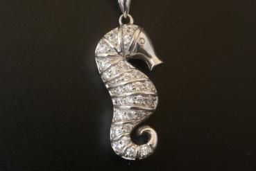 Anhänger Seepferd mit Zirkonia Silber 925