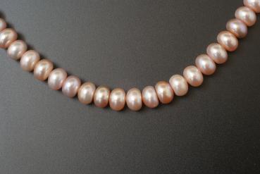 Perlenkette Süsswasserperlen Rose 6,0mm Bouton