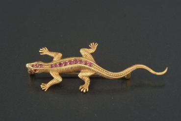 Brosche Gold 585 Salamander