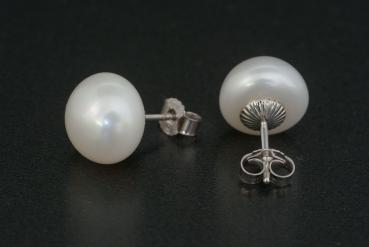 Perlohrstecker Silber 925 Süßwasserperlen 11mm Bouton