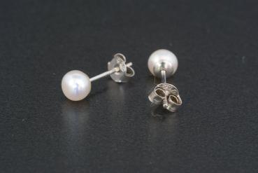 Perlohrstecker Silber 925 Süßwasserperlen 5,5mm Bouton