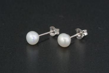 Perlohrstecker Silber 925 Süßwasserperlen 6,0mm Bouton