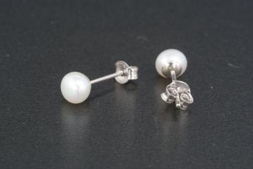 Perlohrstecker Silber 925 Süßwasserperlen 6,0mm Bouton