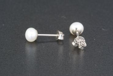 Perlohrstecker Silber 925 Süßwasserperlen 6,0mm Bouton