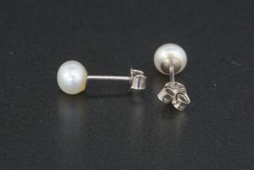 Perlohrstecker Silber 925 Süßwasserperlen 6,5mm Bouton