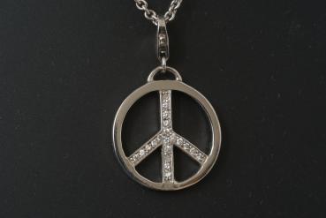 Anhänger Frieden mit Zirkonia Silber 925