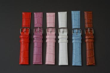 Uhrenarmband Leder verschiedene Farben 20mm Stegbreite