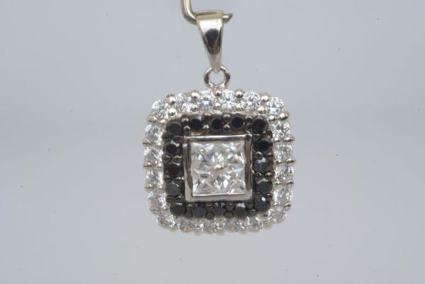 Anhänger mit Zirkonia Eck Silber 925