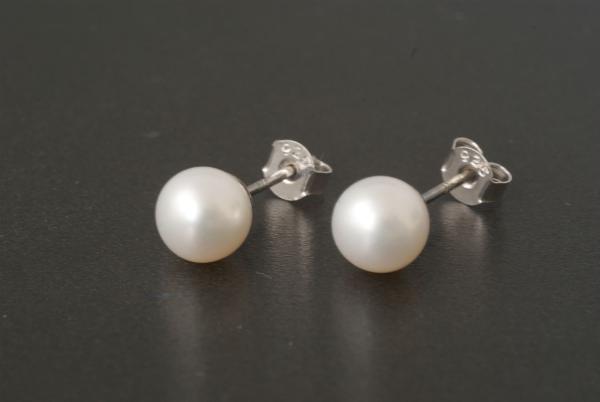 Perlohrstecker Silber 925 Süßwasserperlen 7,5mm