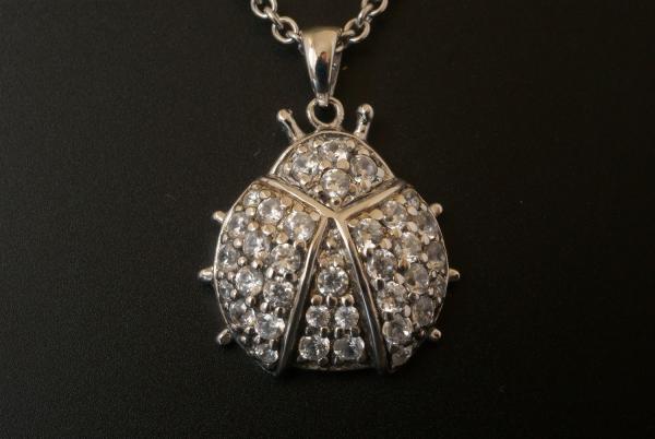 Anhänger Glückskäfer mit Zirkonia Silber 925