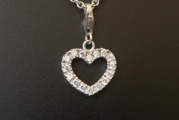 Anhänger Kleines Herz mit Zirkonia Silber 925
