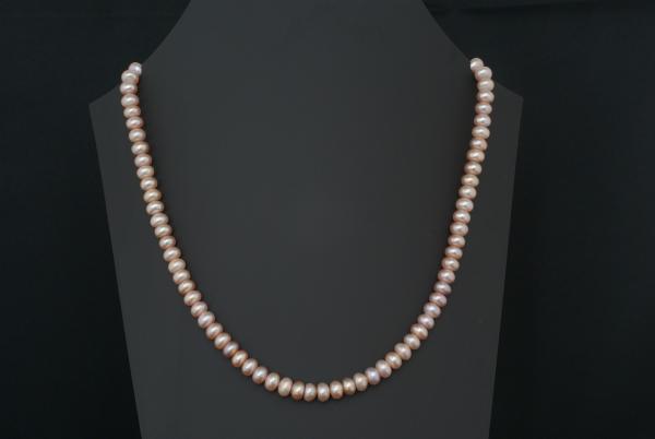 Perlenkette Süsswasserperlen Rose 6,0mm Bouton
