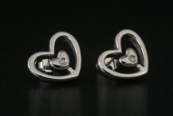 Ohrstecker Edelstahl Herzform Zirkonia