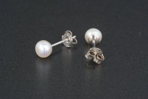 Perlohrstecker Silber 925 Süßwasserperlen 5,5mm Bouton