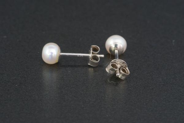 Perlohrstecker Silber 925 Süßwasserperlen 5,5mm Bouton