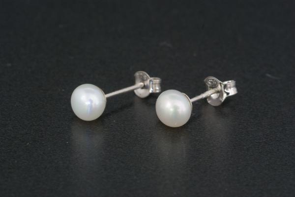Perlohrstecker Silber 925 Süßwasserperlen 6,0mm Bouton