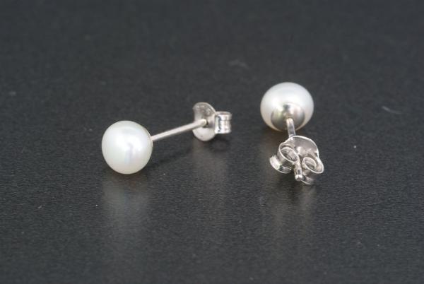 Perlohrstecker Silber 925 Süßwasserperlen 6,0mm Bouton