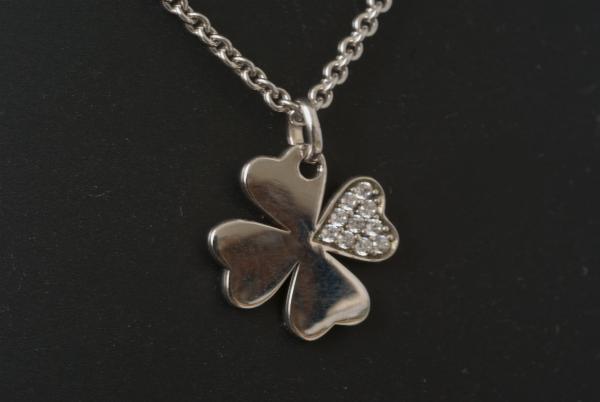 Anhänger Kleeblatt mit Zirkonia Silber 925