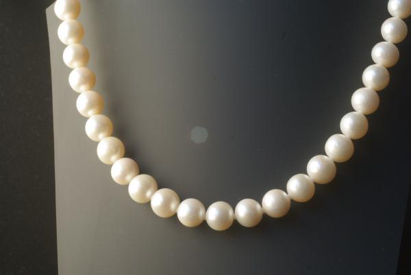 Perlenkette Süsswasserperlen weiß 10,0 mm Rund