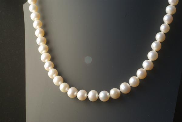 Perlenkette Süsswasserperlen weiß 7,5-8,0 mm  Rund